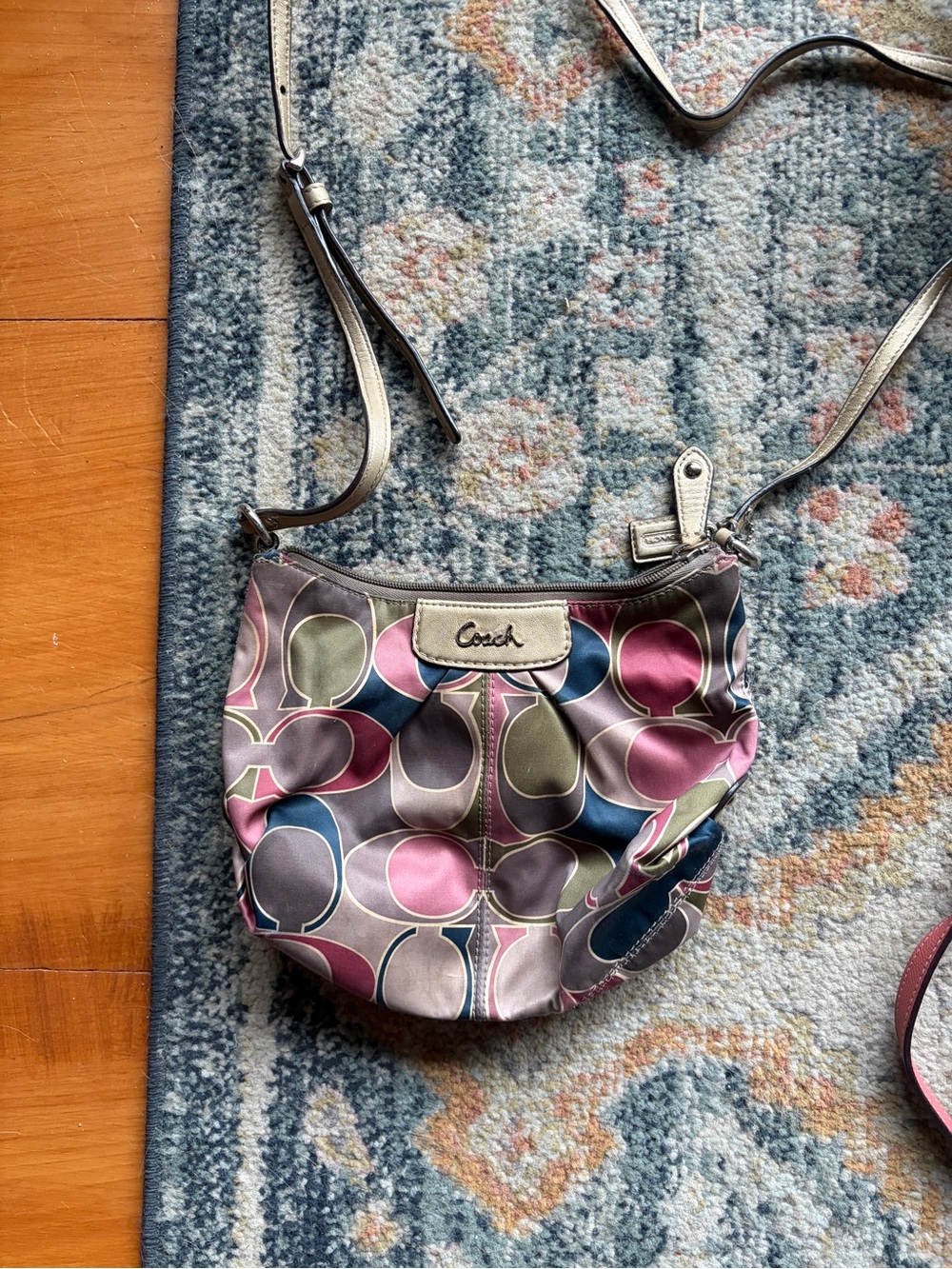 Coach Multicolor Circle Logo Crossbody in Pink, Blue, Olive & Brown